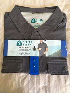 Sierra Designs Men’s Tech Button-Down Shirt - Charcoal Gray